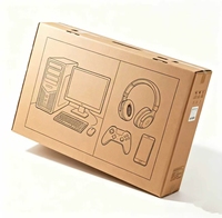 Boîte de transport en carton ondulé plat Kraft pour ensemble d'accessoires de jeu pour ordinateur de bureau complet