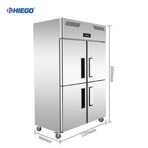 Réfrigérateur commercial à 4 portes, armoire réfrigérée robuste à portes françaises, réfrigérateur-congélateur vertical 4 portes - Product Image 1