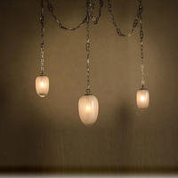 Lustre moderne nordique en laiton à hauteur réglable avec LED, abat-jour en verre dépoli, 6 lumières, pour salle à manger, salon