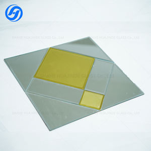 Mosaïque géométrique HUAJINDE, carreaux de miroir 4 mm, motif diamant, verre doré, design <span class=keywords><strong>parquet</strong></span> moderne, 300x300 mm, résistant à l'eau pour la pièce - Product Image 3