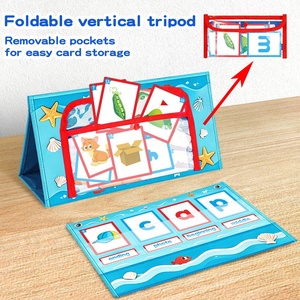 Jeu de lecture et d'orthographe CVC Word Phonics, mots visuels, planche pliable bleue pour les enfants de 3 à 6 ans - Product Image 4