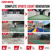 Revêtement de sol sportif en acrylique rigide pour terrains de sport publics, résistant aux intempéries, couche de couleur anti-usure, support technique