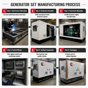 Générateur diesel silencieux monophasé 50 kVA-500 kVA (50 kW-200 kW) pour Cummins UK et Perkins, machine autonome, démarrage à froid - Product Image 5