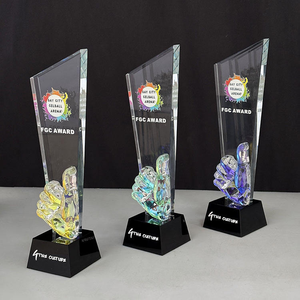 Trophée Crystal Awards personnalisé avec Rainbow Thumb <span class=keywords><strong>up</strong></span> Awards - Product Image 6