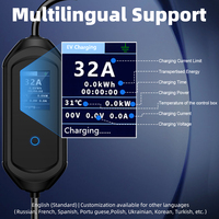 GDON 7kw Chargeur EV portable 220V 32 Amp Mode 2 Chargeur de véhicule électrique pour voyage et usage domestique