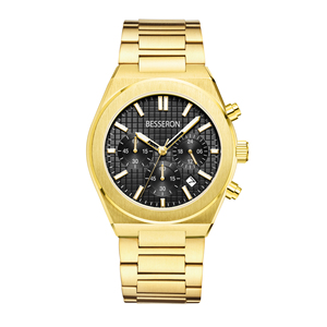 Montre-bracelet chronographe de luxe pour homme avec bracelet en acier inoxydable - Montre à quartz décontractée étanche 5 ATM pour usage quotidien - Product Image 6