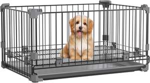 Vente en gros de grande niche pliante en acier inoxydable bon marché avec double porte Cage pour chien haute capacité adaptée au chien et au chiot - Product Image 3