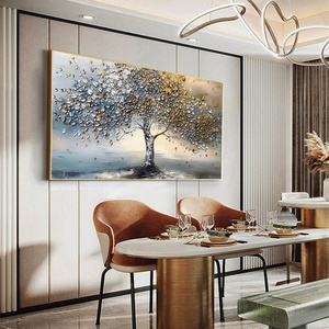 Peinture texturée moderne, arbre coloré abstrait, art sur toile pour les intérieurs modernes, peinture murale artisanale, art mural sur toile - Product Image 4