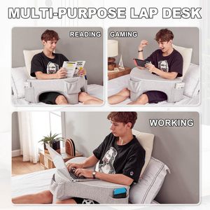 Oreiller pour s'asseoir au lit, avec poches et housse lavable, pour adultes, idéal pour regarder la télévision, lire, jouer à des jeux, se reposer au lit, personnalisable - Product Image 5
