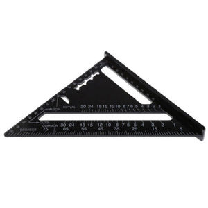Regla Triangular de Perfil de Aluminio de 7 y 12 Pulgadas, Anodizada en Negro, Regla de Ángulo Recto de 90 y 45 Grados - Product Image 4