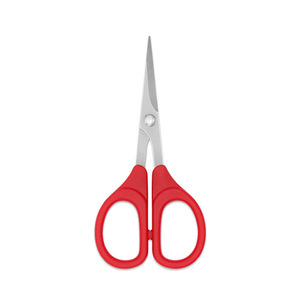 Household Scissors Red Stainless Steel Straight Head Office Student Art Use Portable Small Size - Product Image 4