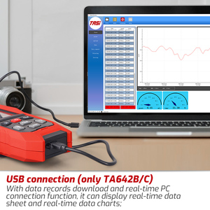 OEM ODM TASI TA642B เครื่องวัดความเร็วลม การเชื่อมต่อ USB เครื่องวัดลม อุณหภูมิอากาศ ความเร็วการไหล แบบดิจิตอล - Product Image 3
