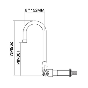 Robinet de cuisine mural en laiton avec douchette rotative à 180°, mitigeur monotrou à entrée unique - Product Image 2