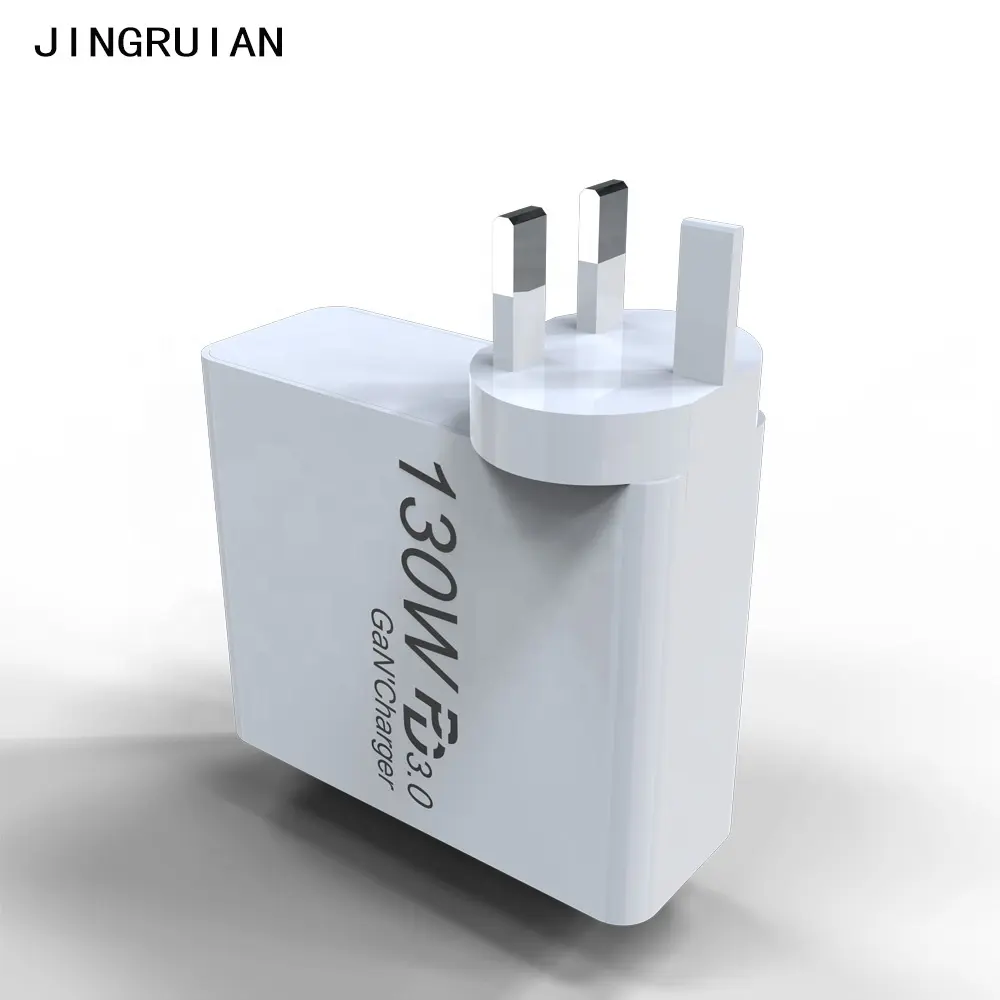 JINGRUIAN UK GaN Type C PD Charger 130W Fast Charger 4 ports usb c 130w Wall quick Charger 4 type c output Bluetooth headset