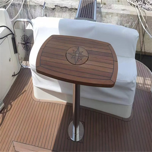 Barrel <b>Folding</b> Teak <b>Table</b> Top 300/610X940mm,11.8/24X37 Inch Star Inlay Marine Boat Yacht TC642 TC642 TC642 - Product Image 6