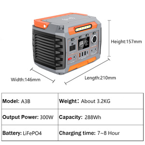 เครื่องกำเนิดไฟฟ้าพลังงานแสงอาทิตย์แบบพกพา 300w พร้อมไฟ LED แบตเตอรี่สำรองแบบชาร์จได้ สำหรับกรณีฉุกเฉินกลางแจ้ง - Product Image 5