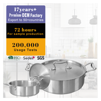 Offre Spéciale – Casserole/Marmite à Soupe en Acier Inoxydable à Poignées Moulées et Corps Court pour Cuisine Professionnelle