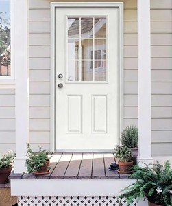 Porte d'<span class=keywords><strong>entrée</strong></span> principale de style américain en bois massif, étanche, à ouverture latérale, 8/9 panneaux, avec surface finie pour <span class=keywords><strong>maison</strong></span> - Product Image 2