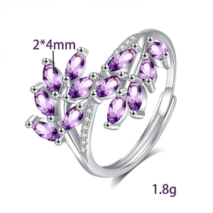 9 Adjustable <b>Dainty</b> 2*4mm Marquise cut Natural Gemstone Leaf <b>Rings</b> 925 Sterling <b>Silver</b> Wheat Jewelry for Women - Product Image 6