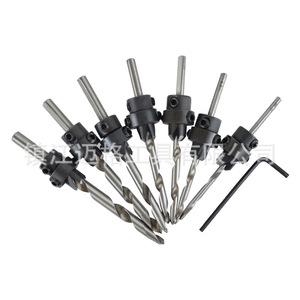 7 Pc Wood <b>Screw</b> Drill <b>Set</b> With Countersink And Hole Drilling Bit In Wooden Box 45# Steel For Steel Applications - Product Image 3