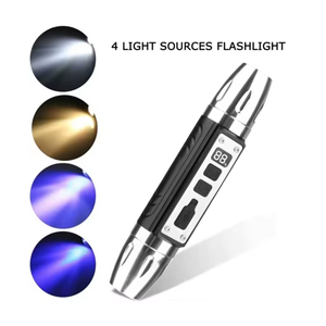 Lampe de poche 3 LED. Filtres colorés, bouton morse. En