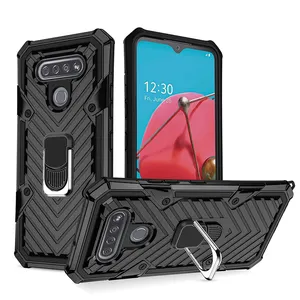 Wholesale Heavy Duty Cheap Ring Holder Kickstand Shockproof Hard PC Rugged Armor Phone Case with Stand for LG K51 Back Cover