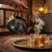 Bouilloire à thé émaillée de style arabe, pot émaillé en forme de poire anti-fuite, bouilloire à thé