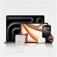 Pengisi Daya Cepat GaN Tiga Port 140W dengan Layar Tampilan Real-time, Perlindungan PD 3.0 SCP & OTP, Port USB dan Type-C