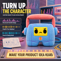 Figurines en peluche personnalisées en forme de boombox rétro bleues et roses avec poignée pour projets d'exposition
