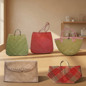 Wicker Grass <b>Bag</b> Handmade <b>Straw</b> Tote <b>Bag</b> Woven Grass <b>Bag</b> for Souvenirs - Product Image 3