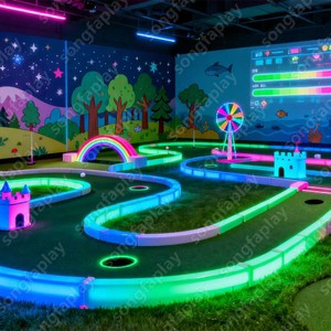 Terrain de mini-golf Sqarcade style forêt, version LED lumineuse de nuit, pour centres de villégiature, parcs d'attractions, usage commercial, personnalisable - Product Image 5