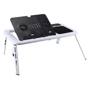 Bureau pliable pour ordinateur portable, support de Table réglable, Table pliable, ventilateur de refroidissement, plateau pour lit, canapé, Notebook