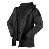 Manteau en molleton respirant et imperméable à capuche pour hommes, veste tactique camouflage pour l'hiver, le camping, la chasse et l'extérieur.