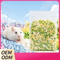 Granulés de papier pop-corn colorés, naturels, doux, désodorisants et absorbants pour la litière des petits animaux : hamster syrien, gerbille, cochon d'Inde
