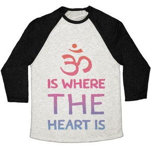 Camiseta de béisbol unisex Tri-Blend de Om Is Where the Heart Is - Product Image 2