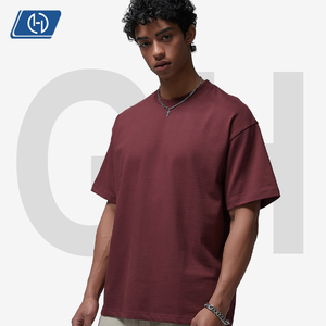 <span class=keywords><strong>T</strong></span>-shirt in cotone pesante 305G, oversize, tonalità terra, da uomo, vestibilità ampia, streetwear, casual, a maniche corte, tinta unita - Product Image 1