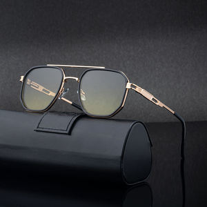 Occhiali da <span class=keywords><strong>Sole</strong></span> KAJILA all'Ingrosso, Design Personalizzato con Logo, Montatura in Metallo a Doppio Ponte, Cerniera a Molla, Lenti Polarizzate UV400 per Uomo - Product Image 1