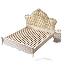 Neuerscheinung Modernes Luxuriöses Europäisches Design Leder-Polsterbett Massivholzrahmen Schlafzimmermöbel