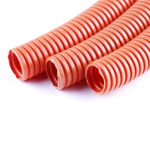 28.5mm PP orange Wire Loom Black Split Tubing Hose Cover Auto Home Marine