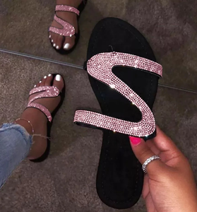 Scarpe Casual da <span class=keywords><strong>donna</strong></span> con strass scarpe da spiaggia basse casual infradito di <span class=keywords><strong>grandi</strong></span> dimensioni per <span class=keywords><strong>donna</strong></span> <span class=keywords><strong>taglie</strong></span> forti <span class=keywords><strong>sandali</strong></span> da <span class=keywords><strong>donna</strong></span> - Product Image 2