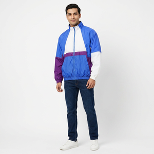 Hot Selling Vintage Retro 80s 90s Canvas Stand Collar Windbreaker <b>Jacket</b> Unisex Zippered Lightweight Windproof for Men and Women - Product Image 1