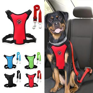 Harnais de <span class=keywords><strong>voiture</strong></span> pour <span class=keywords><strong>chien</strong></span> respirant et amovible en maille aérée avec clip de ceinture de sécurité réglable et laisse de sécurité pour chiens anti-évasion pour les voyages en <span class=keywords><strong>voiture</strong></span> S-L - Product Image 1