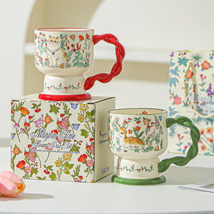 Tasse en céramique florale créative, tasse à café exquise de grande valeur, cadeau d'anniversaire parfait pour les femmes ou les meilleures amies - Product Image 4