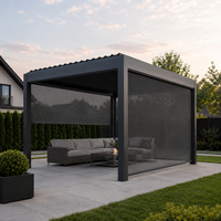 Pergola bioclimatique motorisée en alliage d'aluminium, garantie 5 ans, taille personnalisée, résistante aux intempéries, anti-UV, revêtement poudré, directement de l'usine