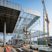 Estructura de Acero de Gran Envergadura para Centro Comercial, Edificio de Oficinas Prefabricado, Sala de Exposiciones de Autos 4S