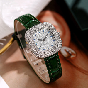 Nuevo Reloj de Mujer con Incrustaciones de Diamantes, Diseño de Cielo Estrellado, Correa de Cuero, Reloj de Pulsera de Cuarzo Cuadrado para Damas - Product Image 1
