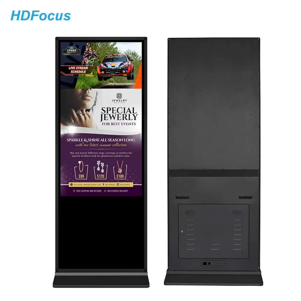 Коммерческий ЖК-дисплей 55 дюймов Напольный сенсорный экран киоск 4K цифровые вывески и дисплеи рекламы