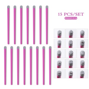 Stylo tampon à tête en silicone pour manucure DIY, motifs papillon et fleur, outil de transfert d'impression, vente en gros pour salons - Product Image 6