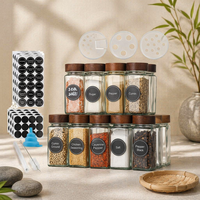 Lot de 24 pots à épices carrés en verre de 120 ml (4 oz) écologiques et personnalisables avec couvercle à vis pour assaisonnements et poivre