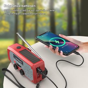 Radio Solar de Emergencia con Manivela, <span class=keywords><strong>Linterna</strong></span> LED, Alarma SOS, AM/FM, Batería de 2000mAh, USB, para Interiores/Exteriores, Camping - Product Image 6